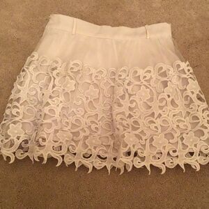 Molly Bracken White Lace Mini Skirt